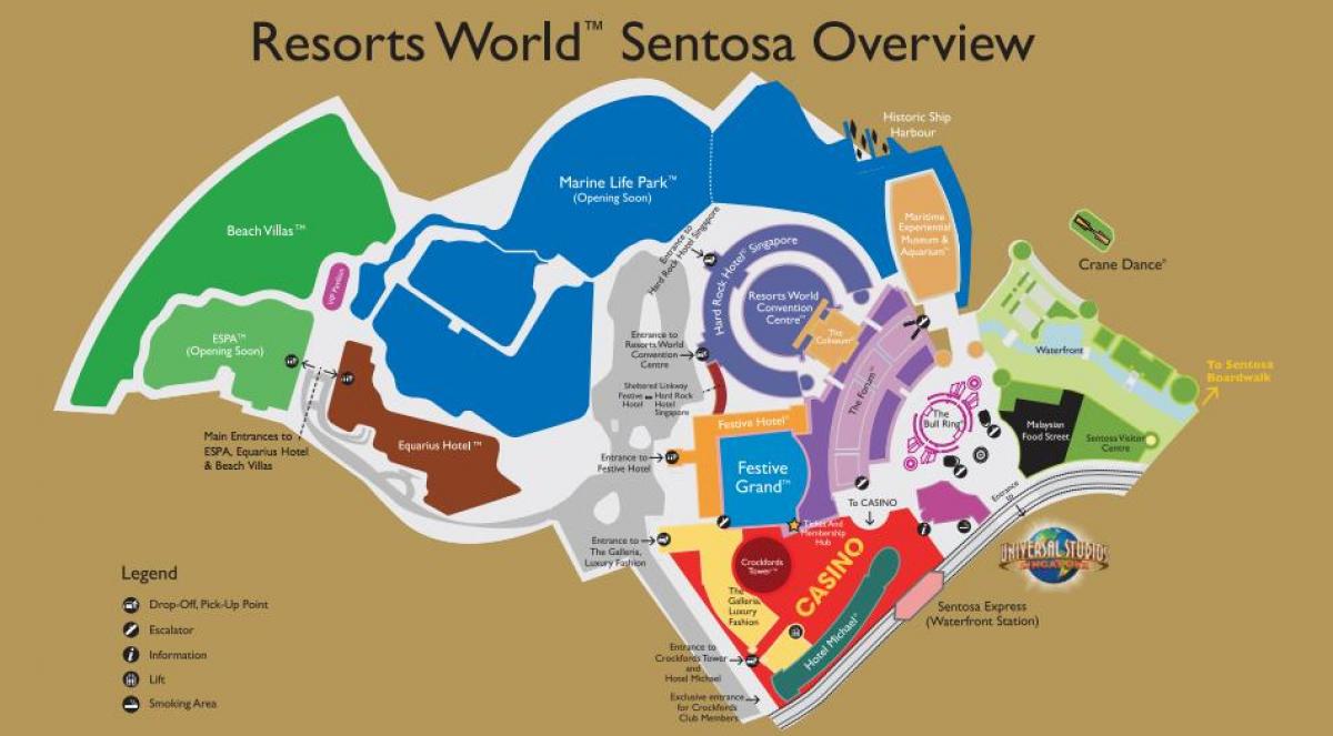 Resorts World Sentosa का नक्शा