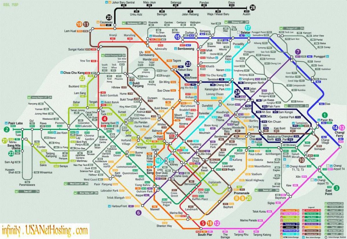 नक्शे में सिंगापुर के परिवहन