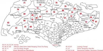 सिंगापुर डाक कोड मानचित्र