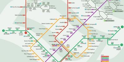 एमआरटी प्रणाली, सिंगापुर का नक्शा
