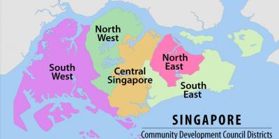 नक्शे में सिंगापुर के क्षेत्र