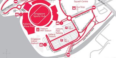 नक्शे में सिंगापुर के खेल हब