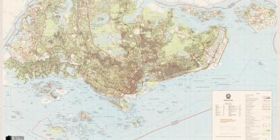 नक्शे में सिंगापुर के स्थलाकृतिक