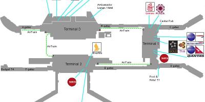 का नक्शा, सिंगापुर हवाई अड्डे