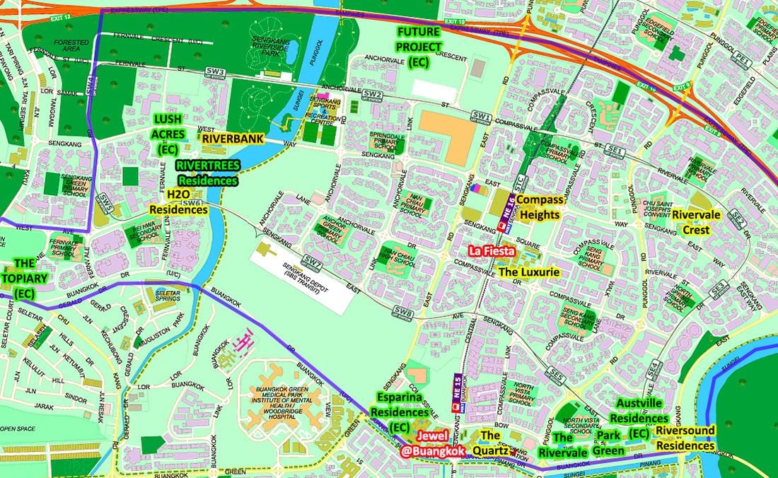 नक्शे के Sengkang सिंगापुर