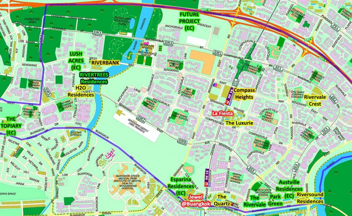 नक्शे के Sengkang सिंगापुर