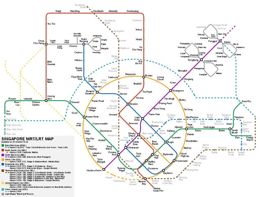 सिंगापुर नक्शा smrt
