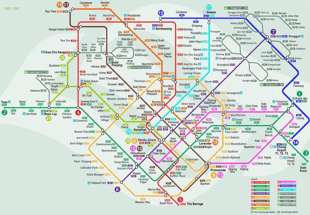 smrt सिंगापुर का नक्शा