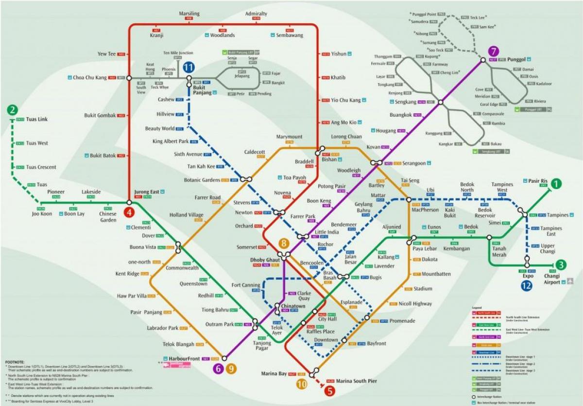 smrt का नक्शा, सिंगापुर