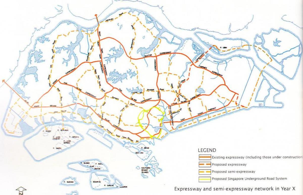 सिंगापुर राजमार्ग नक्शा