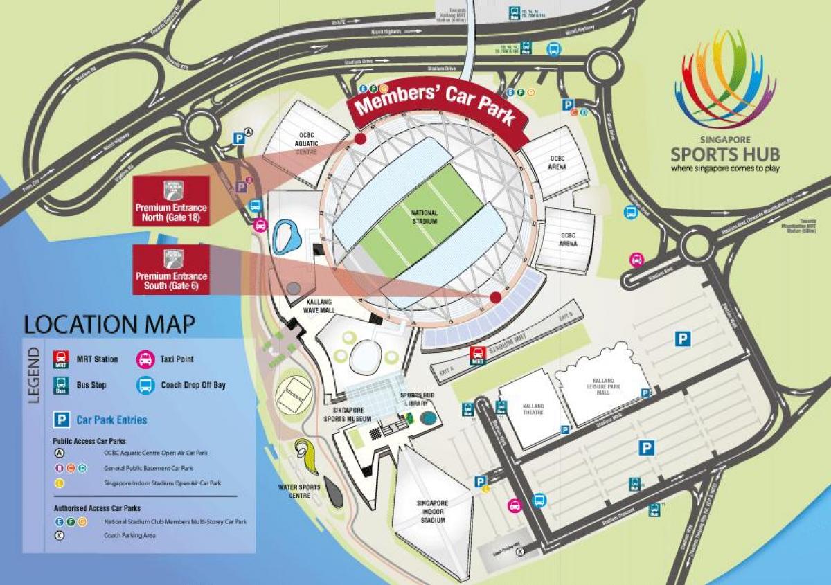 स्टेडियम एमआरटी का नक्शा, सिंगापुर