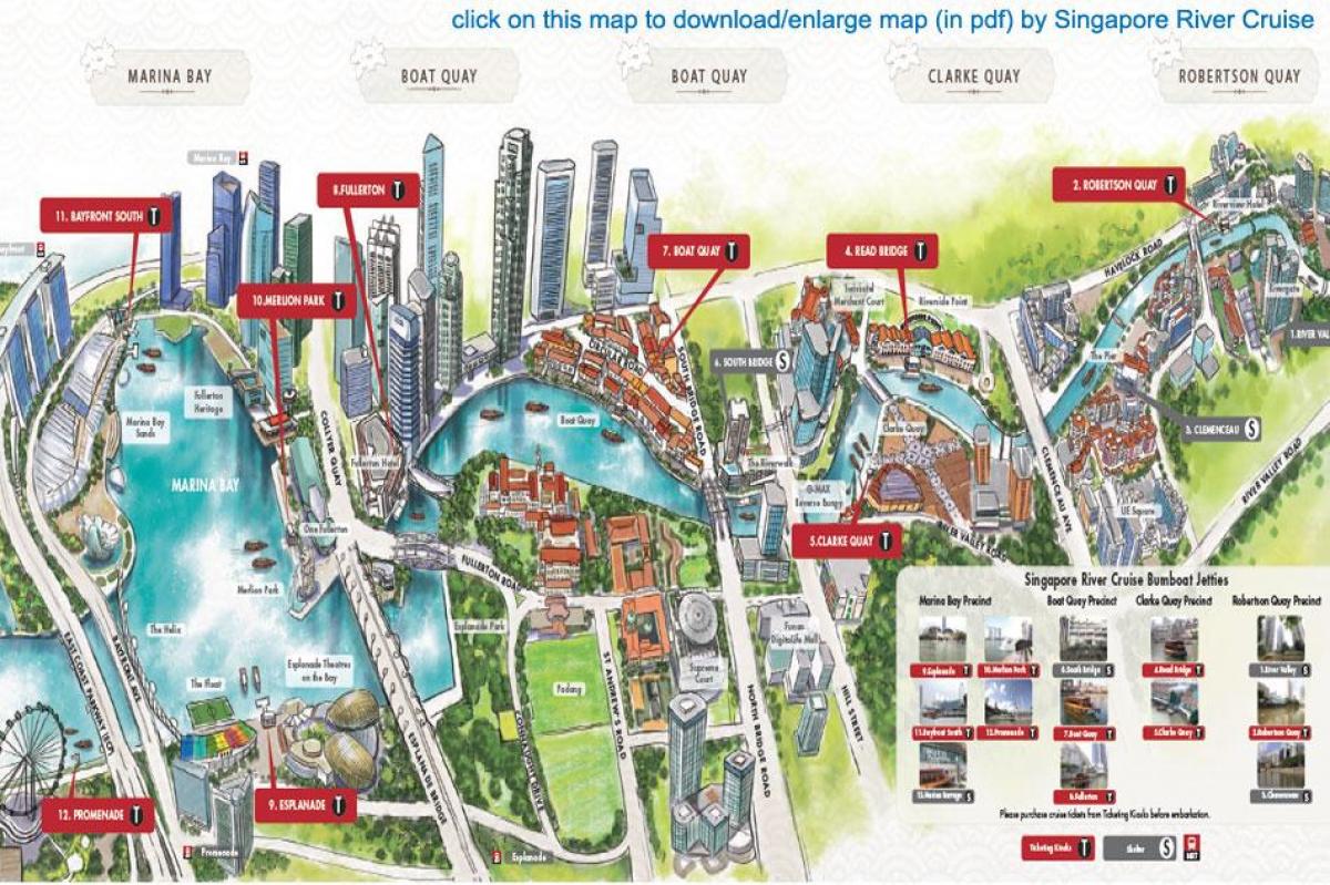 का नक्शा, सिंगापुर नदी क्रूज