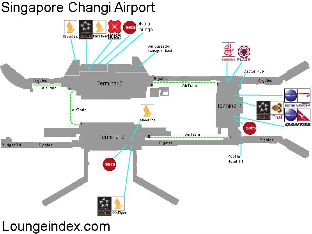 का नक्शा, सिंगापुर हवाई अड्डे