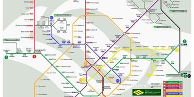 सिंगापुर के एमआरटी लाइन का नक्शा
