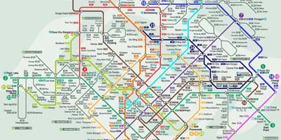 नक्शे में सिंगापुर के परिवहन