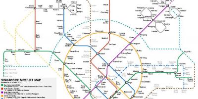 सिंगापुर एमआरटी प्रणाली का नक्शा