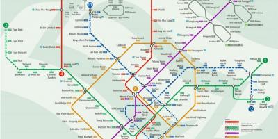 नक्शे में सिंगापुर के रेलवे